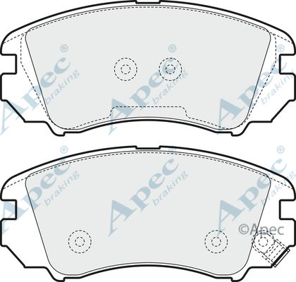 APEC BRAKING Комплект тормозных колодок, дисковый тормоз PAD1553